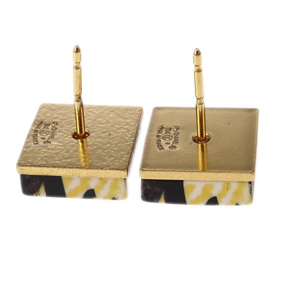 Chanel Square Piercing Earrings Gold 02P - Picture 3 of 4